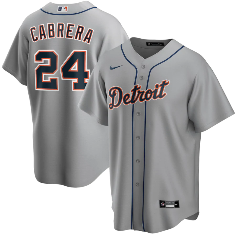 Men's Detroit Tigers Gray Base Stitched Jersey